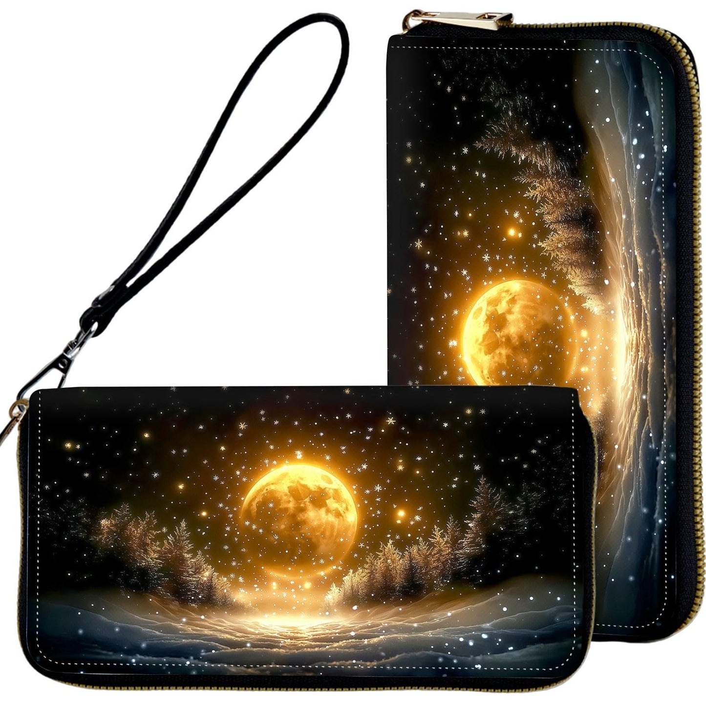 HOTWristlet Wallets for Women,Ladies Women's Wallet,Clutch Purses for Female Leather Large Capacity Credit Card Holder with Zipper Slim Cute Coin Pocket,RFID Blocking,Cute Funny Eye Purple