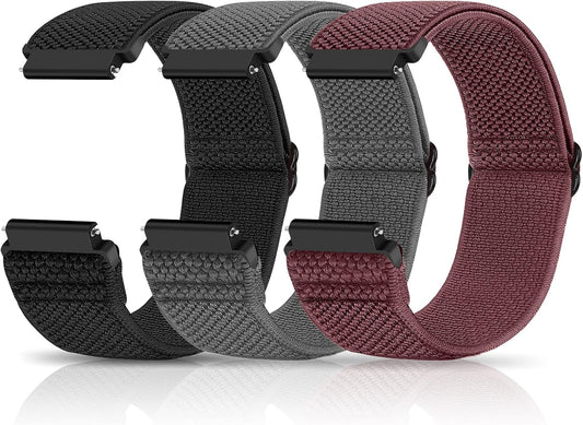HOTCompatible with 16mm 18mm 19mm 20mm 22mm 24mm Watch Bands Quick Release Replacement Wristband,Adjustable Stretchy Nylon Solo Loop Straps Fabric Braided Sport Elastic Bands for Men Women