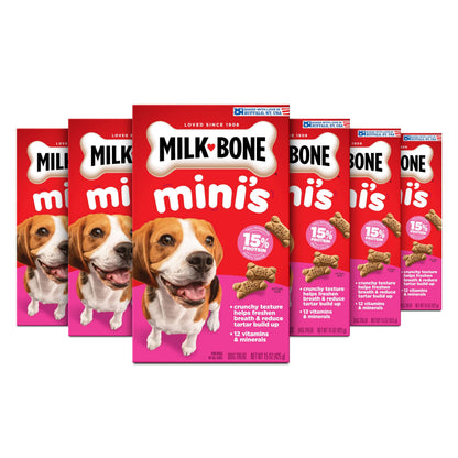 HOTMilk-Bone Original Medium Dog Biscuits, 10 lb Box | 280+ treats, classic meaty taste, crunchy dog treats for dogs 20-50lbs, 15% protein, 12 vitamins & minerals, made in the USA