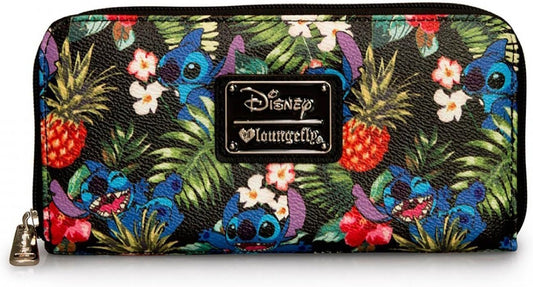 HOTLoungefly Disney Stitch Hawaiian Pebble Print Wallet