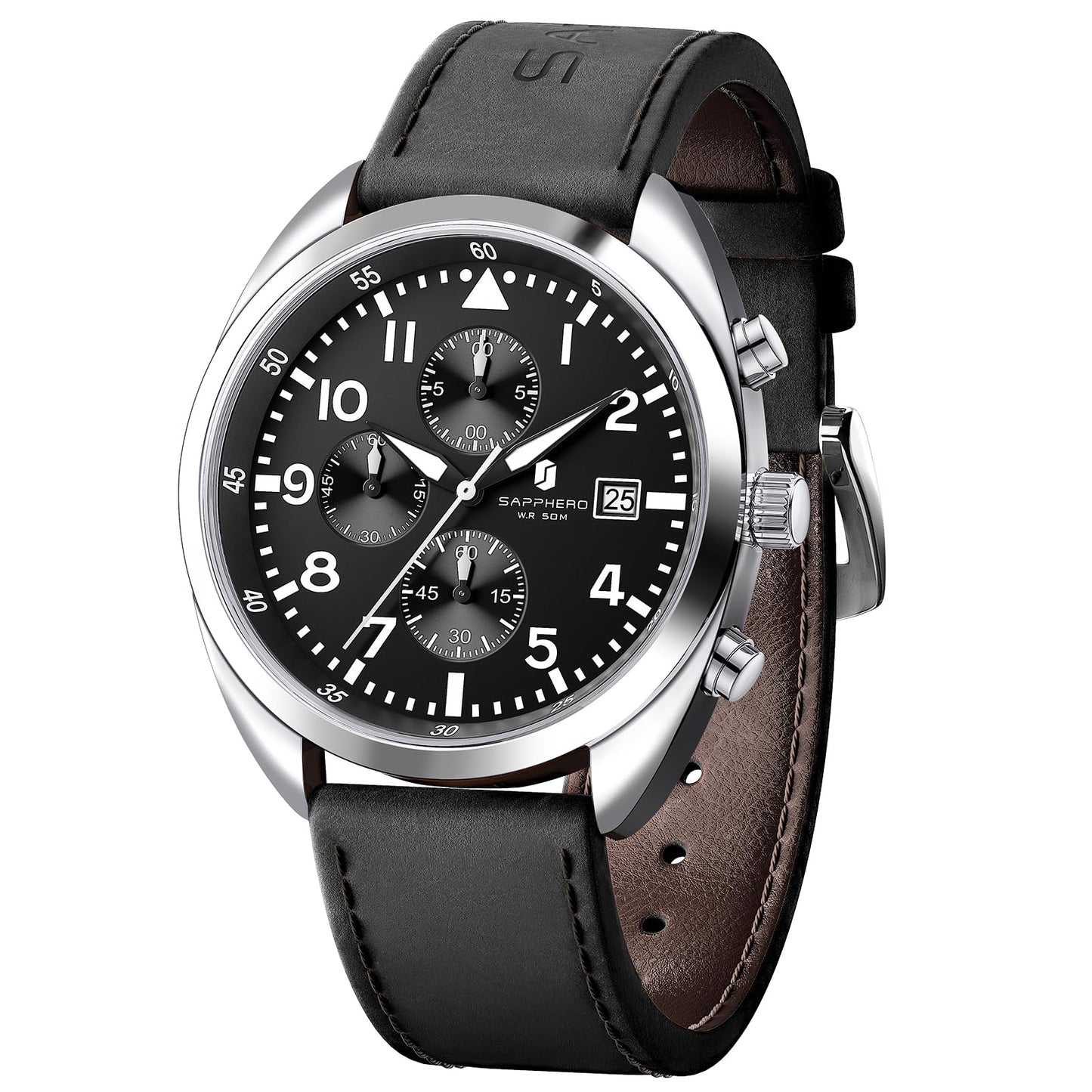 HOTSAPPHERO Mens Watch 50M Waterproof Luminous Quartz Analog Watches with Date Display Casual Stylish Work Business Classic Silicone Strap Men's Wrist Watches Elegant Gifts for Men