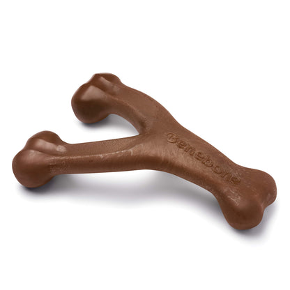 HOTBenebone Wishbone Durable Dog Chew Toy for Aggressive Chewers, Real Bacon, Made in USA, Medium