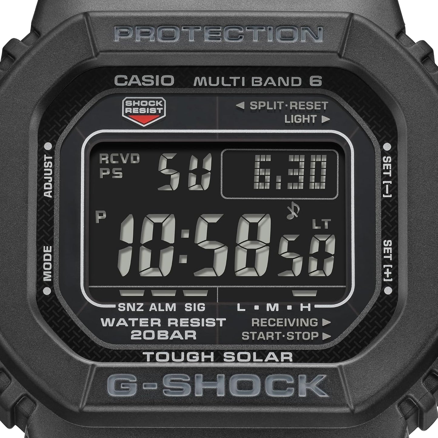 HOTCasio G-Shock GWM5610U-1B Men's Tough Solar Atomic Digital Watch, Multi-Band 6 Radio Controlled, 200M Water Resistant, Shock Resistant, LED Backlight, Black Resin Strap