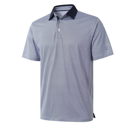 HOTGolf Shirts for Men Dry Fit Short Sleeve Print Performance Moisture Wicking Polo Shirt