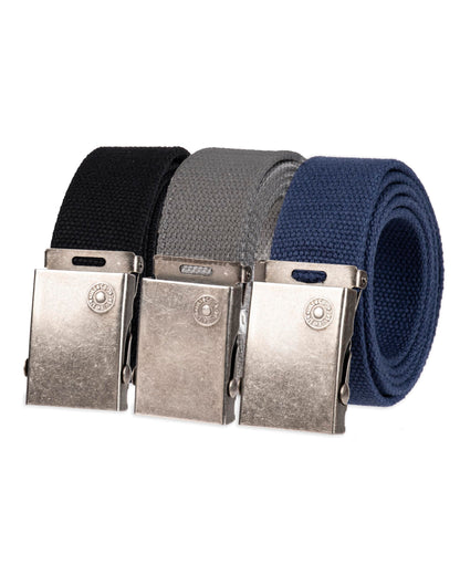 HOTLevi's Unisex-Adult Casual Cut-To-Fit Web Belt Sets - 3 Pack Straps with 1 Interchangeable Buckle
