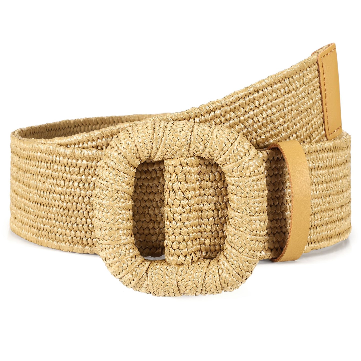 HOTStraw Woven Elastic Belt for Women Stretchy Belts for Dress Fashion Boho Waist Belt Rattan Raffia Ladies Belts