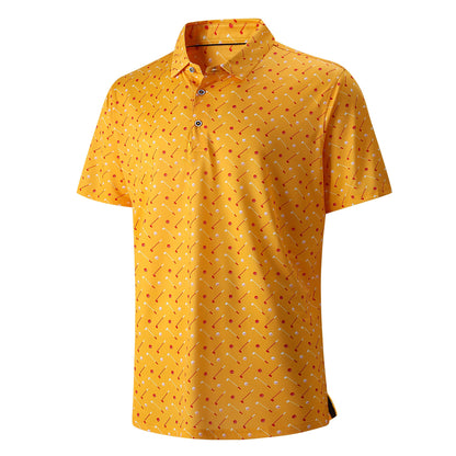 HOTDamipow Premium Golf Shirts for Men Dry Fit Performance Polo Short Sleeve Collared Shirt