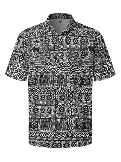 HOTHardaddy Men's Hawaiian Shirt Short Sleeves Printed Button Down Summer Beach Casual Shirts