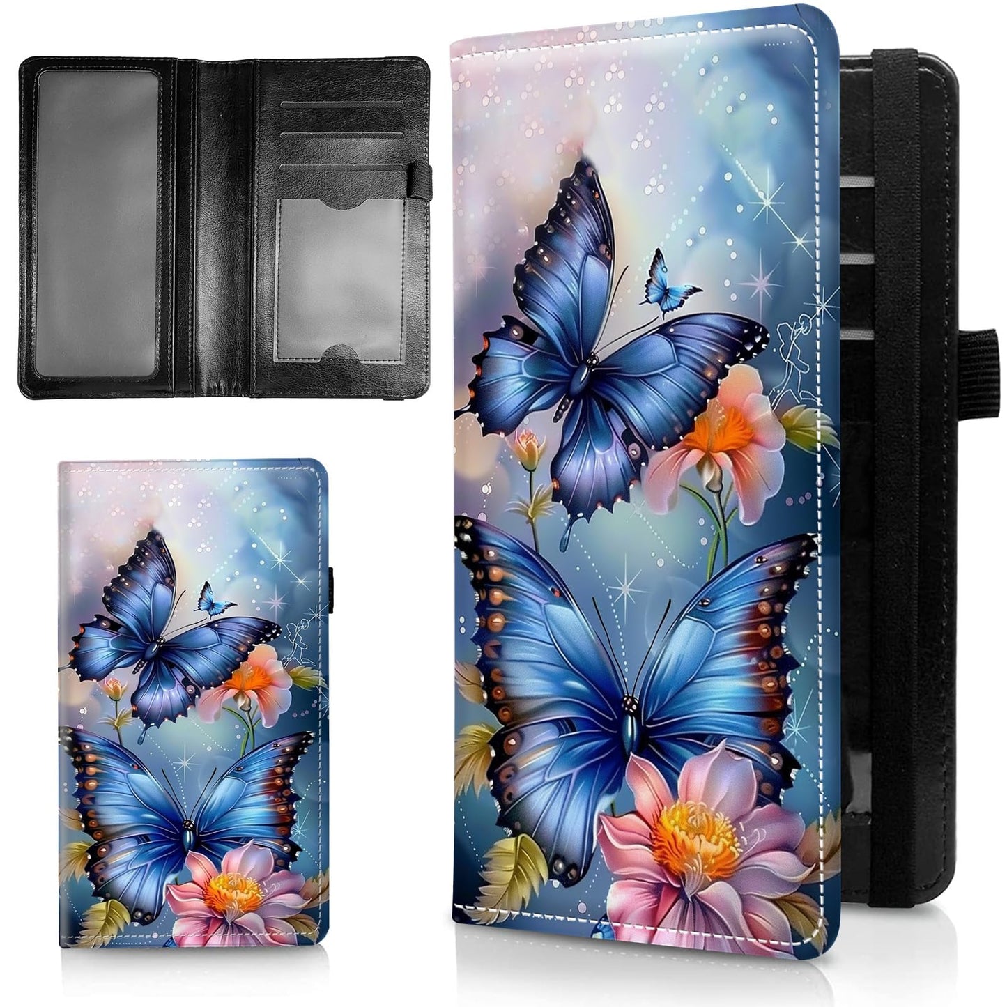 HOTLeather Checkbook Covers for Personal Checkbook Check book Holder Cover Wallets for Women Men,RFID-Blocking Slim Checkbook Cover for Duplicate Checks with Elastic Strap,Colorful Turtle
