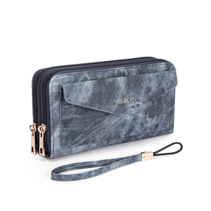 HOTCLUCI Wallet Women Capacity Wristlet Purse for Women Long Ladies Wallet RFID Blocking Multi Credit Card Holder