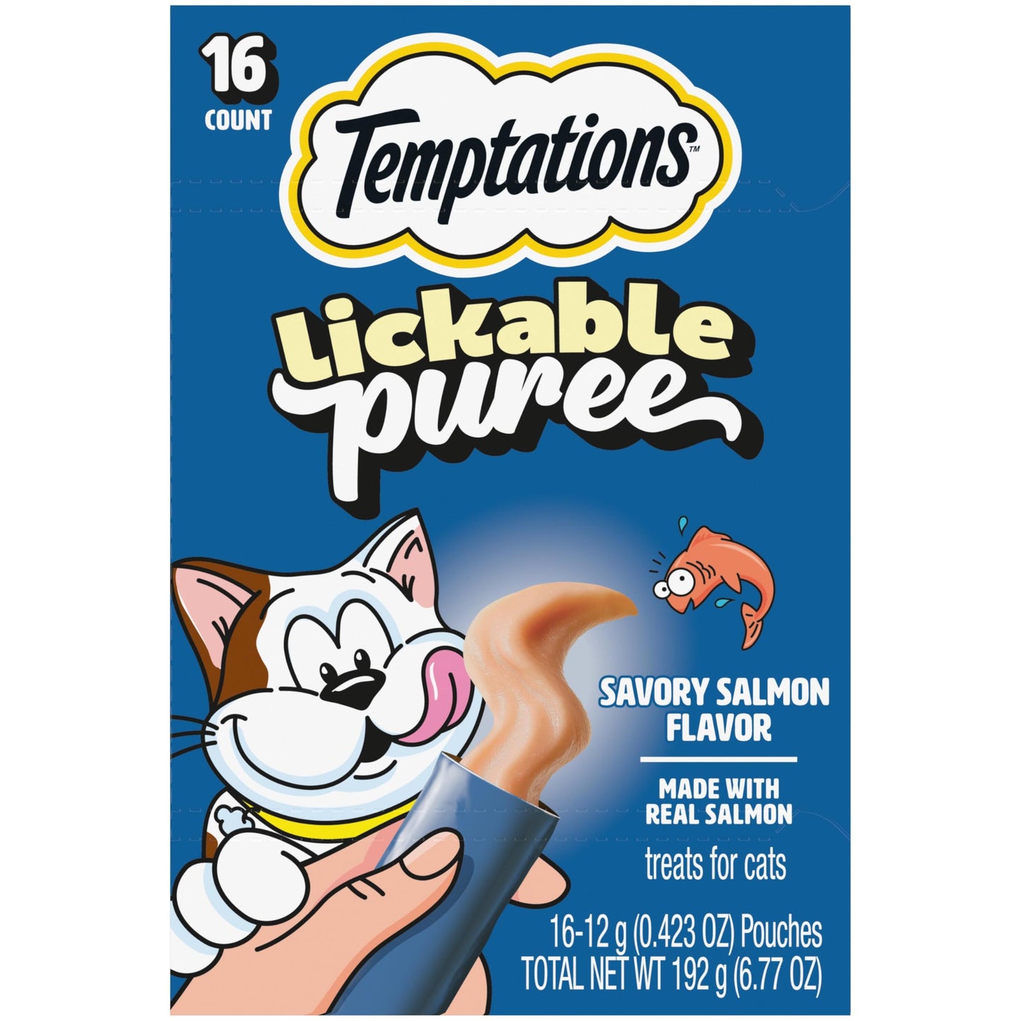 HOTTemptations Creamy Puree Cat Treats, Chicken, Salmon & Tuna, 24 Count | Under 15 calories per tube, great for senior cats, no chewing required, no added sugar, fillers, or artificial preservatives