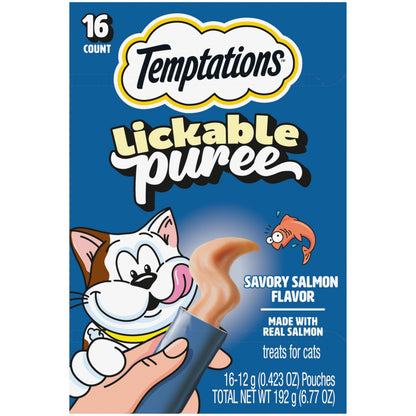 HOTTemptations Creamy Puree Cat Treats, Chicken, Salmon & Tuna, 24 Count | Under 15 calories per tube, great for senior cats, no chewing required, no added sugar, fillers, or artificial preservatives