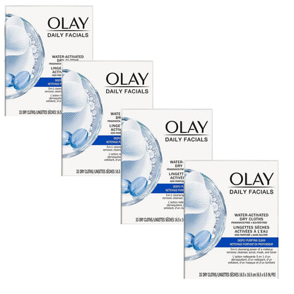HOTOlay Makeup Remover Wipes, Daily Facials Deep Clean Face Cleanser for Normal to Oily Skin, Alcohol & Fragrance Free, Soft Face Wash Towels, Travel Essentials for Women, Convenient Dry Cloths, 66 ct