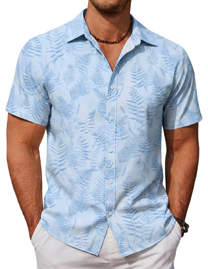 HOTCOOFANDY Mens Hawaiian Shirts Short Sleeve Button Down Aloha Shirt Casual Beach Clothes