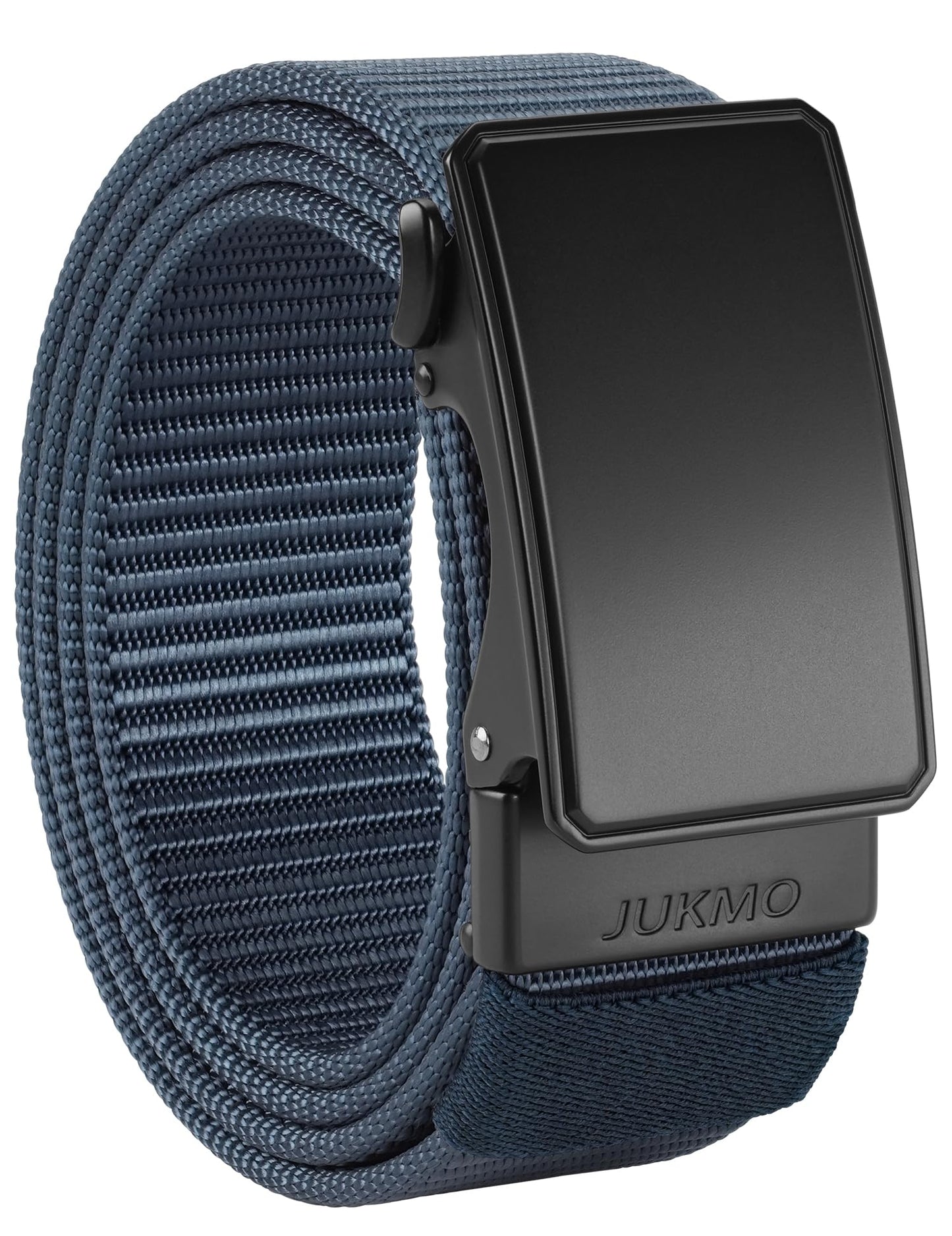 HOTJUKMO Men's 1.5" Nylon Ratchet Casual Belt for Jeans | Web Click Belt with Slide Buckle, No Holes Adjustable Trim to Fit , Gift Box