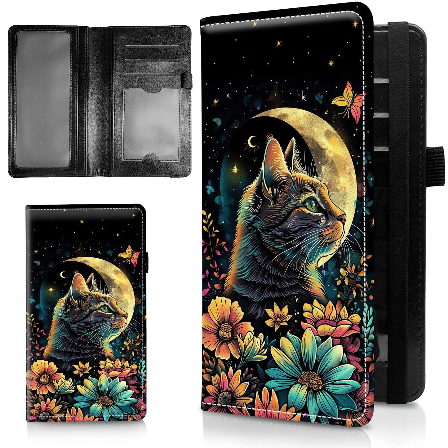 HOTLeather Checkbook Covers for Personal Checkbook Check book Holder Cover Wallets for Women Men,RFID-Blocking Slim Checkbook Cover for Duplicate Checks with Elastic Strap,Colorful Turtle