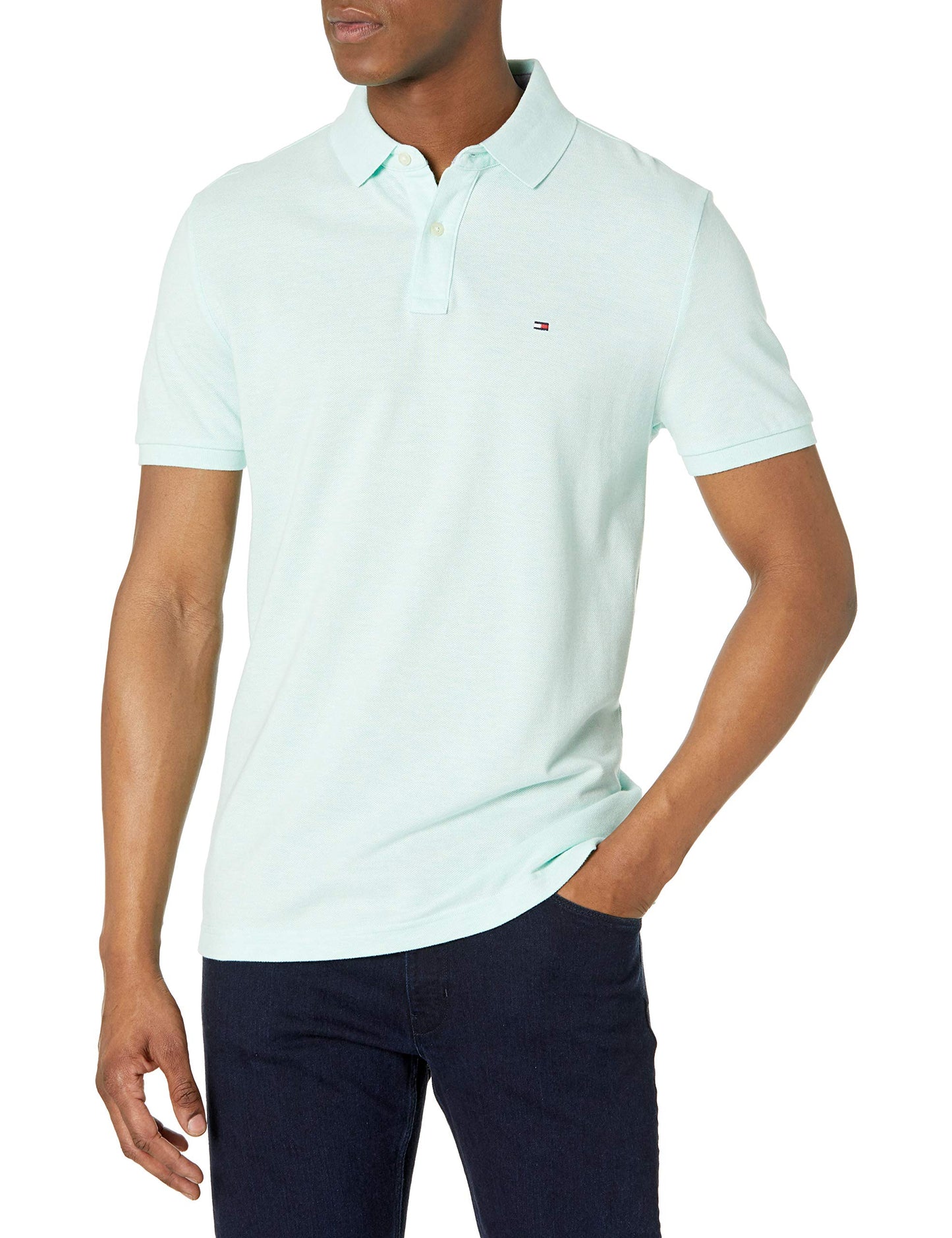 HOTTommy Hilfiger Mens Short Sleeve Cotton Pique Polo Shirt in Regular Fit
