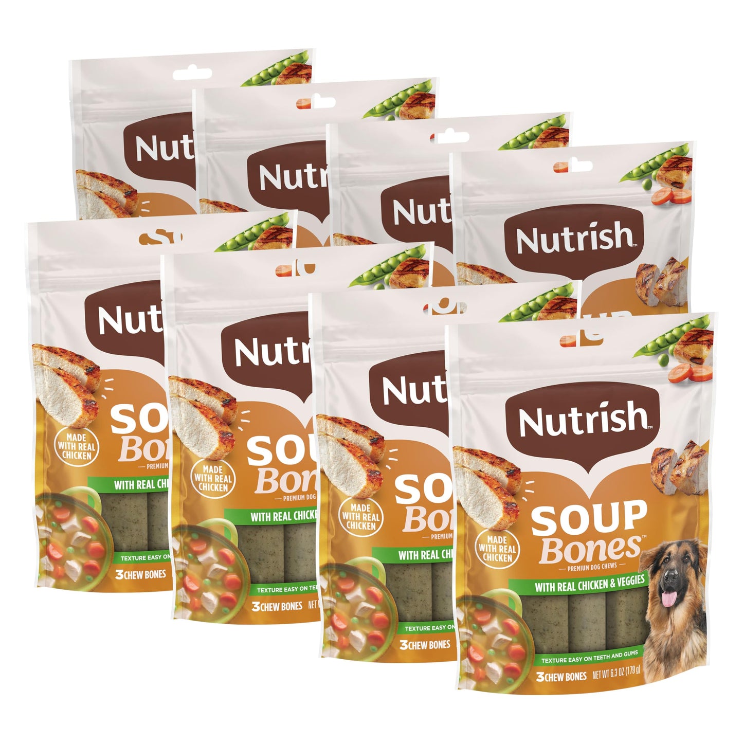 HOTNutrish Soup Bones Chicken Dog Chews, 23.1 oz. Bag, 11 Treats (Rachael Ray)