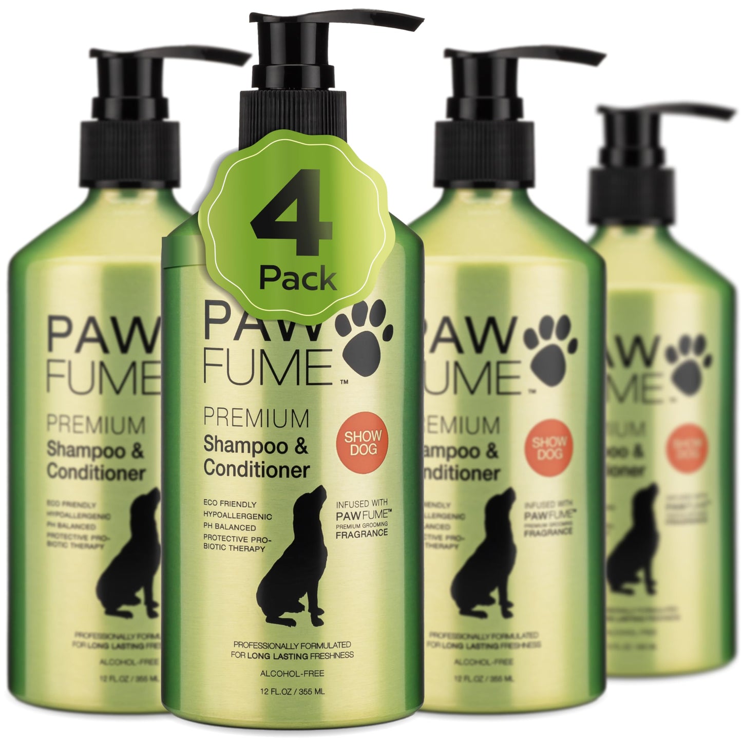 HOTPAWFUME Deshedding Dog Shampoo and Conditioner, Show Dog, 1-Pack – Nourish & Detangle for Silky Soft Coat – Probiotic, Deep-Cleaning, pH-Balanced Formula – Salon-Quality Shampoo for Dogs