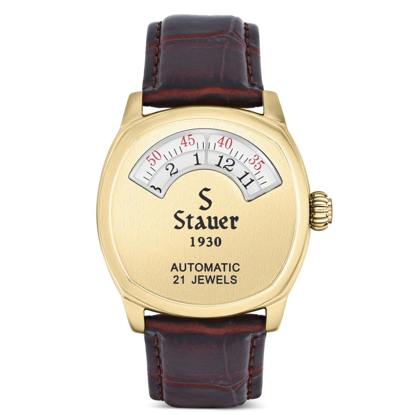 HOTStauer 1930 Dashtronic Watch Cotswold Genuine Men's Automatic Watch with Leather Band and Stainless Steel Case 21-Jewel Movement and 3-ATM Water Resistant
