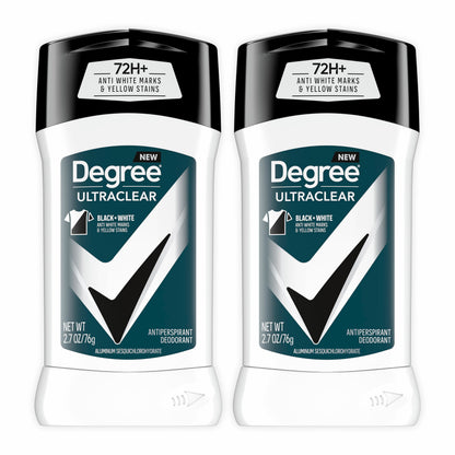 HOTDegree Men UltraClear Antiperspirant Deodorant Black + White 4 count 72-Hour Sweat & Odor Protection Antiperspirant For Men With MotionSense Technology 2.7 oz