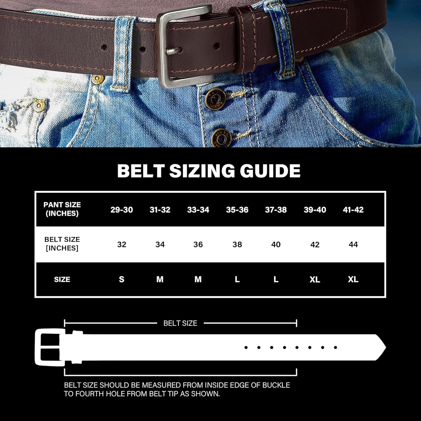 HOTWrangler Men’s Leather Belt, Country Casual Every Day Belt for Jeans
