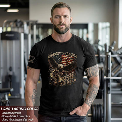 HOT250th Anniversary USA Shirt, 1776-2026 Graphic Shirts for Men | Graphic T-shirt featuring 1776-2026 inspired artwork, suitable for holidays, gatherings, casual wear, and everyday outfits