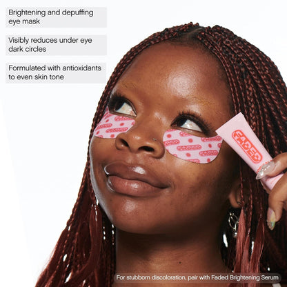 HOTTopicals, Faded Brightening Under Eye Masks, Depuffs & Brightens, Set of 6 | Patches Hydrate & Cool, Reduce Dark Circles & Fine Lines, Kojic Acid, Caffeine, Niacinamide