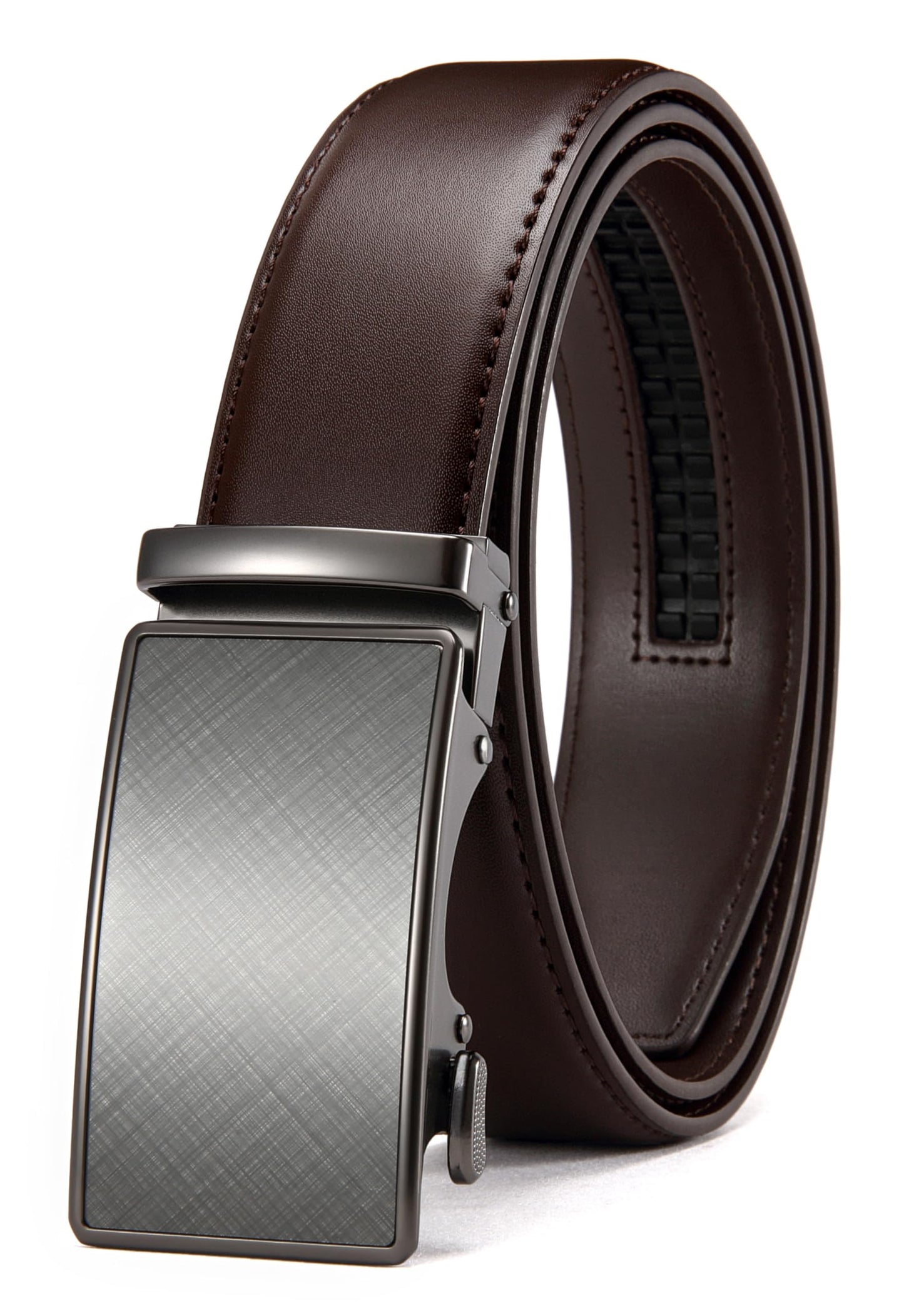HOTCHAOREN Mens Belt - Mens Ratchet Belt Leather 1 3/8" for Dress Pant - Micro Adjustable Belt Fit Everywhere