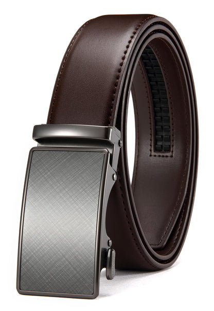 HOTCHAOREN Mens Belt - Mens Ratchet Belt Leather 1 3/8" for Dress Pant - Micro Adjustable Belt Fit Everywhere