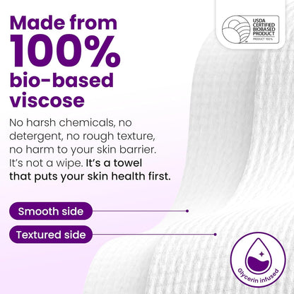 HOTReduces Fine Lines and Wrinkles in 6 weeks or Less, CLEAN SKIN CLUB Healthy Aging Clean Towels® XL, Disposable Face Towels, XL - 1 Pack (50 count)