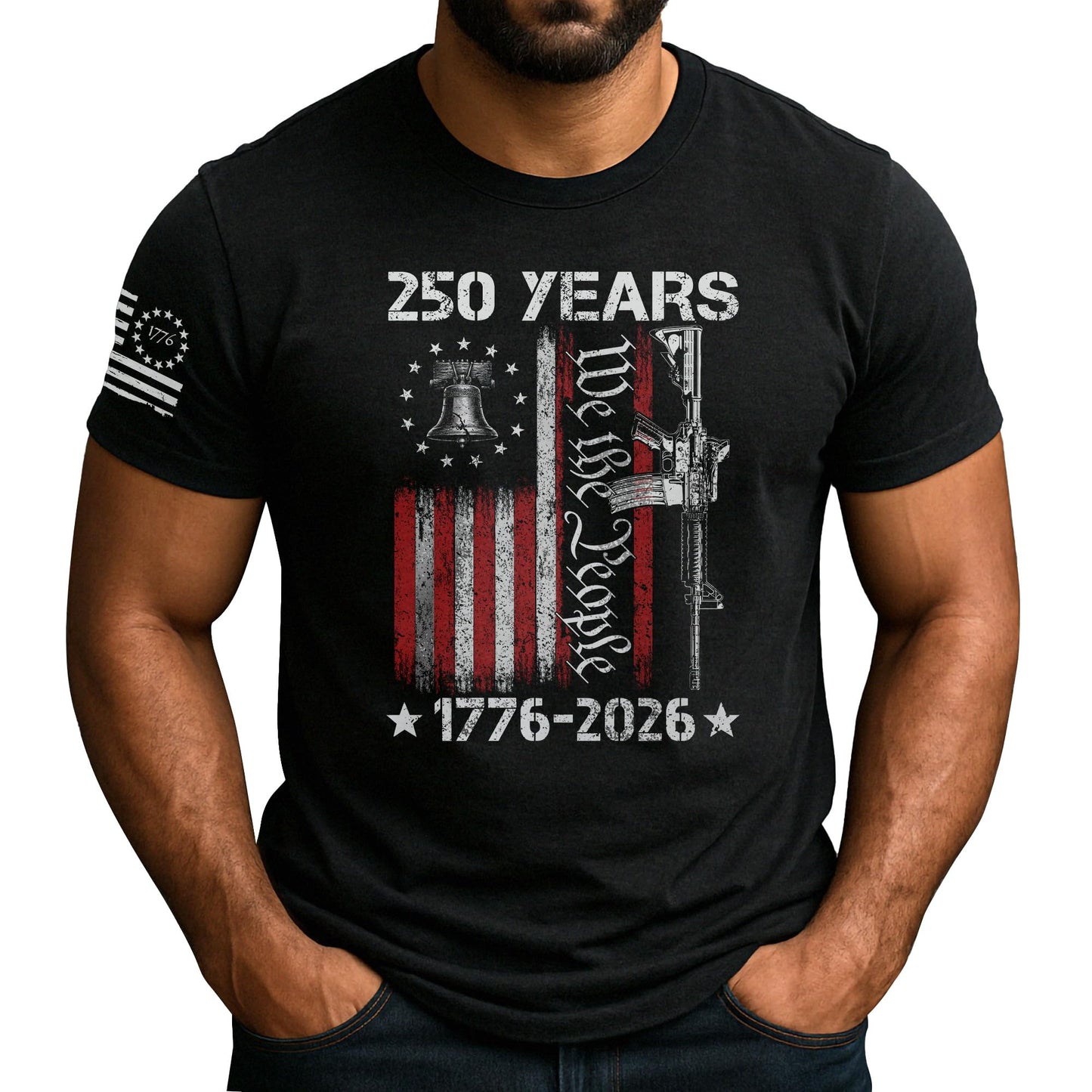 HOT250th Anniversary USA T-Shirt, Patriotic Shirts for Men | This patriotic 1776-2026 shirt honors the historic anniversary milestone, delivering a classic graphic tee for men