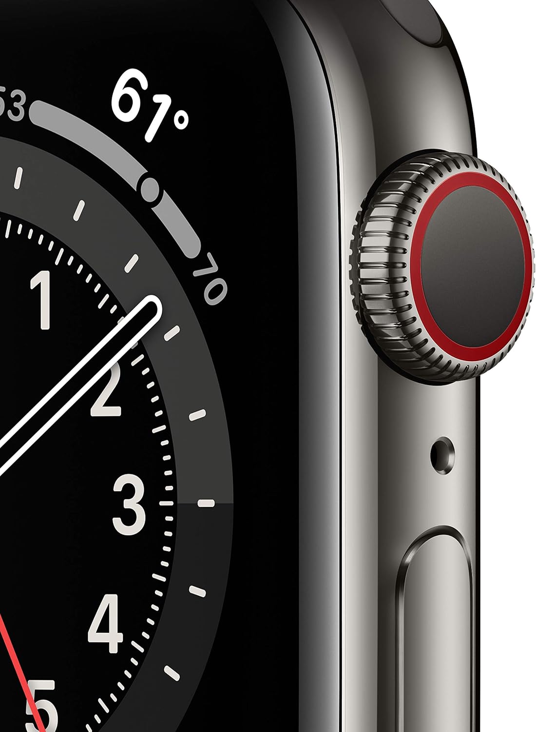 HOTApple Watch Series 6 (GPS + Cellular, 40mm) - Graphite Stainless Steel Case with Black Sport Band (Renewed)