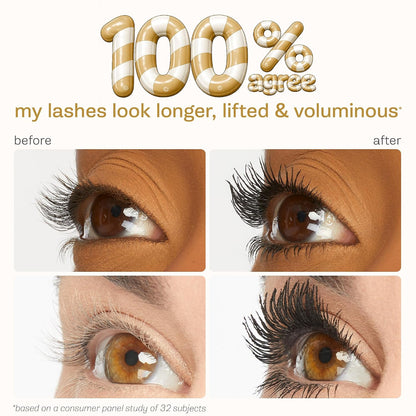 HOTtarte tartelette XL tubing mascara – Lash Extensions in a Tube with Peptide, Extra-Bold Buildable Lifted Length & Volume, Smudge-Proof Longwear, Easy-to-Remove, Vegan & Cruelty-Free