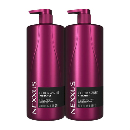 HOTNexxus Color Assure Color Care 2 Count for Vibrancy Shampoo, Conditioner Color Treated Hair Powered by Chromabond Sealer with Citric Acid 33.8 fl oz