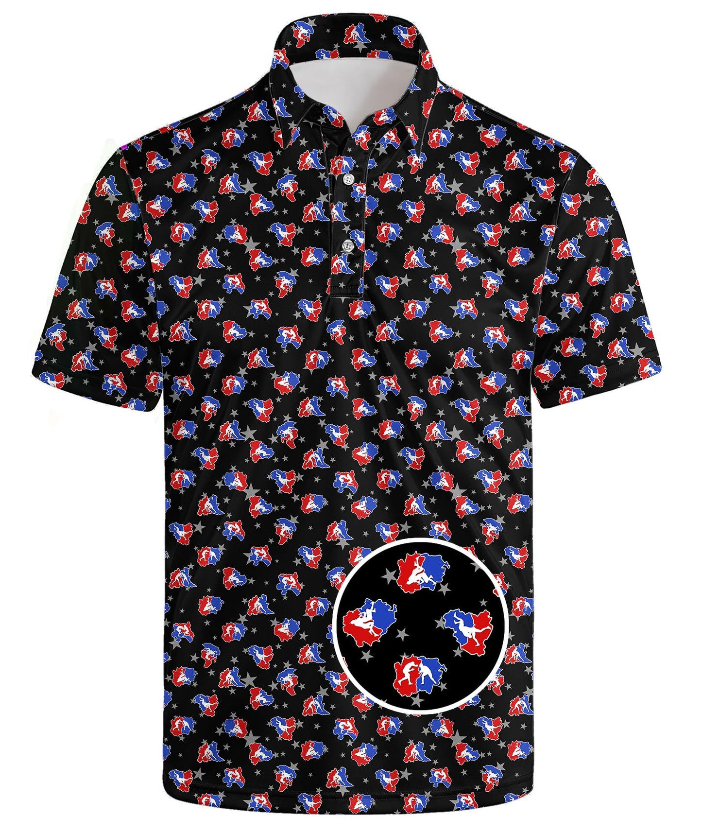 HOTGolf Polo Shirts for Men Funny Print Quick Dry Short Sleeve Performance Golf Shirts Moisture Wicking Polo Shirts