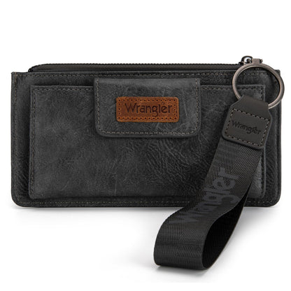 HOTMontana West X Wrangler Brown Wristlet Wallet Minimalist Clutch Womens Wallet Rfid Card Cases & Money Organizers with Coin Purse and Smooth Zipper