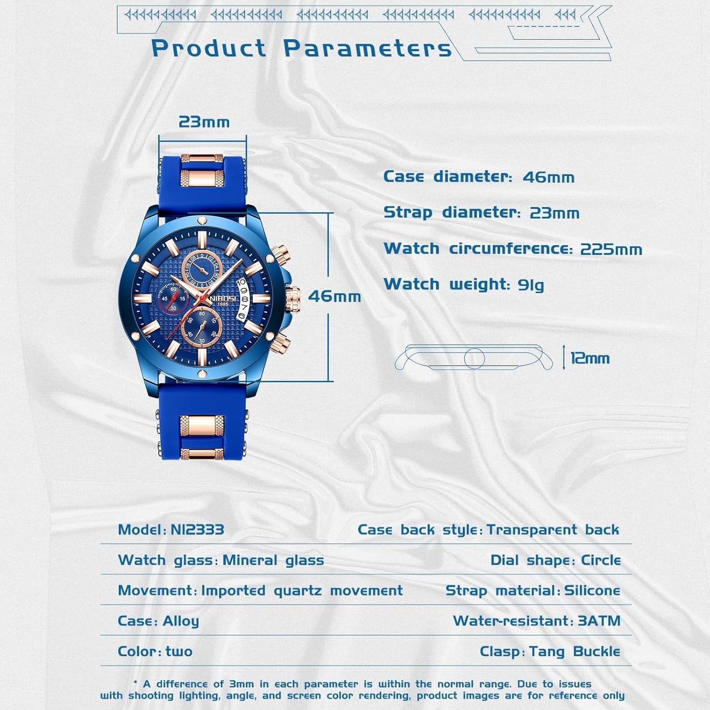 HOTNIBOSI Watches for Men Waterproof Chronograph Mens Watches Analog Quartz Big Face Classic Stylish Fashion Casual Designer Luminous Waterproof Business Work Wrist Watch Elegant Gift for Men