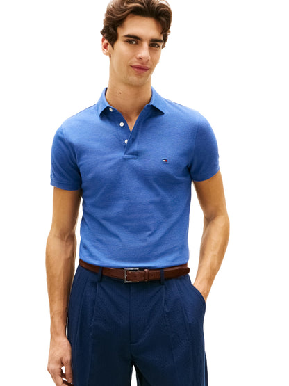 HOTTommy Hilfiger Men's Short Sleeve Polo Shirts in Slim Fit with Stretch and Organic Pique Cotton