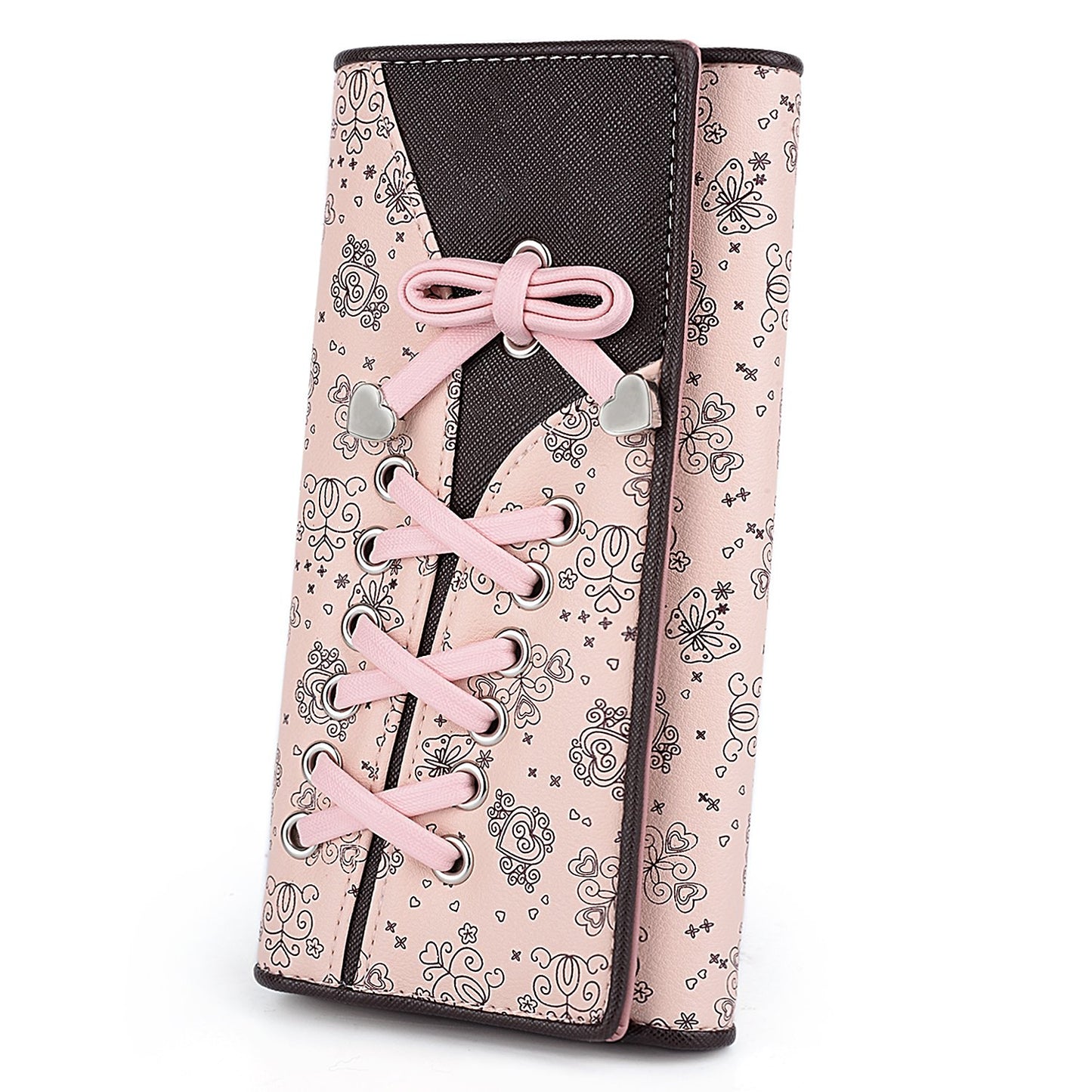 HOTUTO RFID Wallet for Women Large Capacity PU Leather Card Holder Phone Case Zipper Pocket Purse Clutch