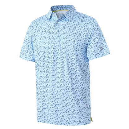 HOTGolf Shirts for Men Dry Fit Short Sleeve Print Performance Moisture Wicking Polo Shirt
