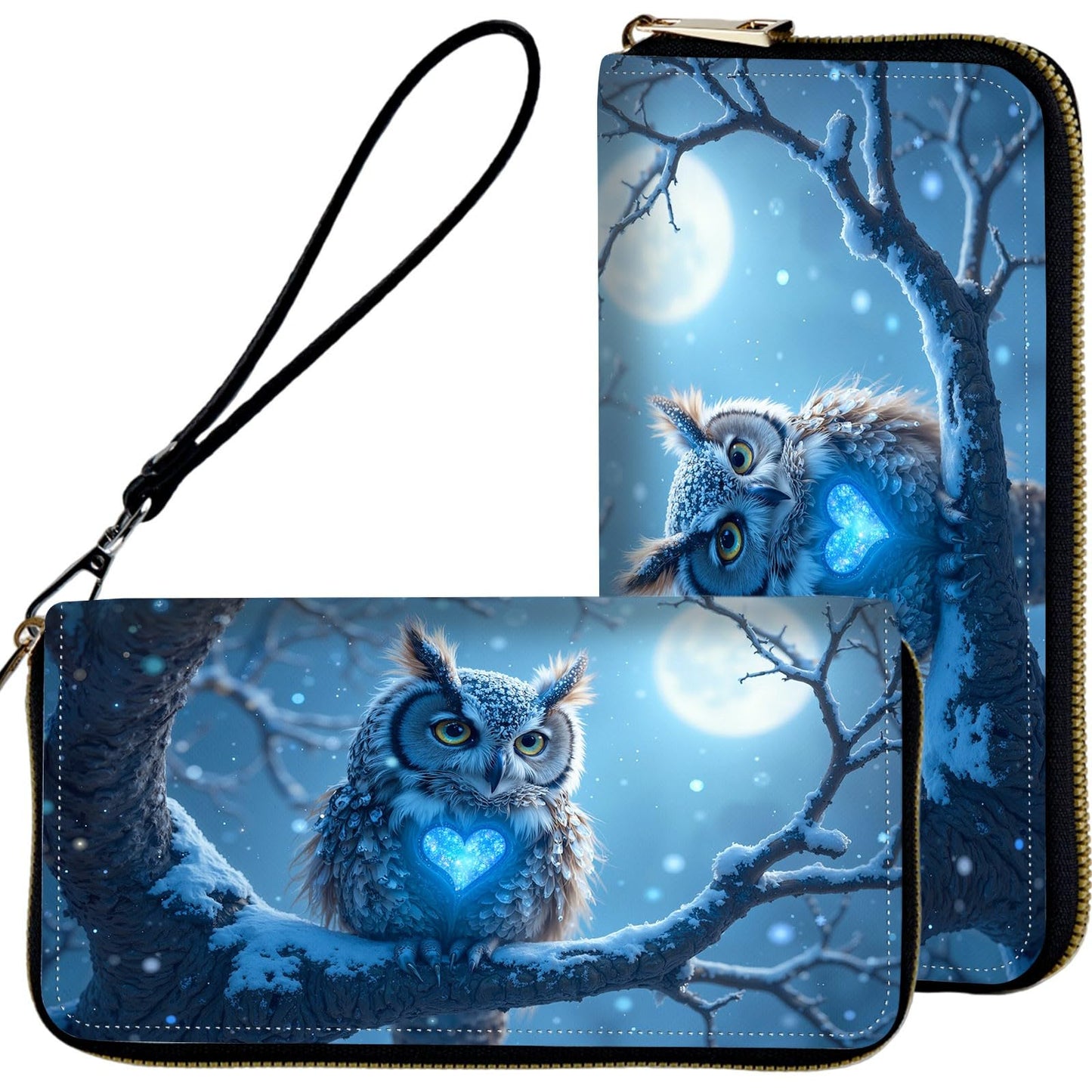 HOTWristlet Wallets for Women,Ladies Women's Wallet,Clutch Purses for Female Leather Large Capacity Credit Card Holder with Zipper Slim Cute Coin Pocket,RFID Blocking,Cute Funny Eye Purple