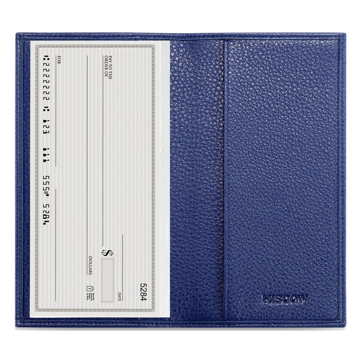 HOTHISCOW Slim Leather Checkbook Cover for Personal Checks | Full grain cowhide, transaction register & check book pockets, removable duplicate divider, durable stitching, gifts for men