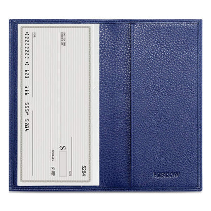 HOTHISCOW Slim Leather Checkbook Cover for Personal Checks | Full grain cowhide, transaction register & check book pockets, removable duplicate divider, durable stitching, gifts for men