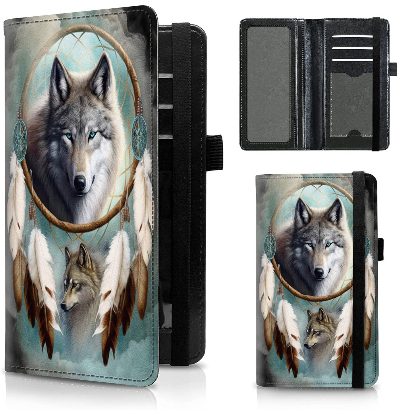 HOTFUYOCWE Leather Checkbook Covers for Men Women Check book Holder Cover Wallets for Personal Checkbook Duplicate Checks with RFID Blocking & Elastic Strap-Beautiful Black Horse