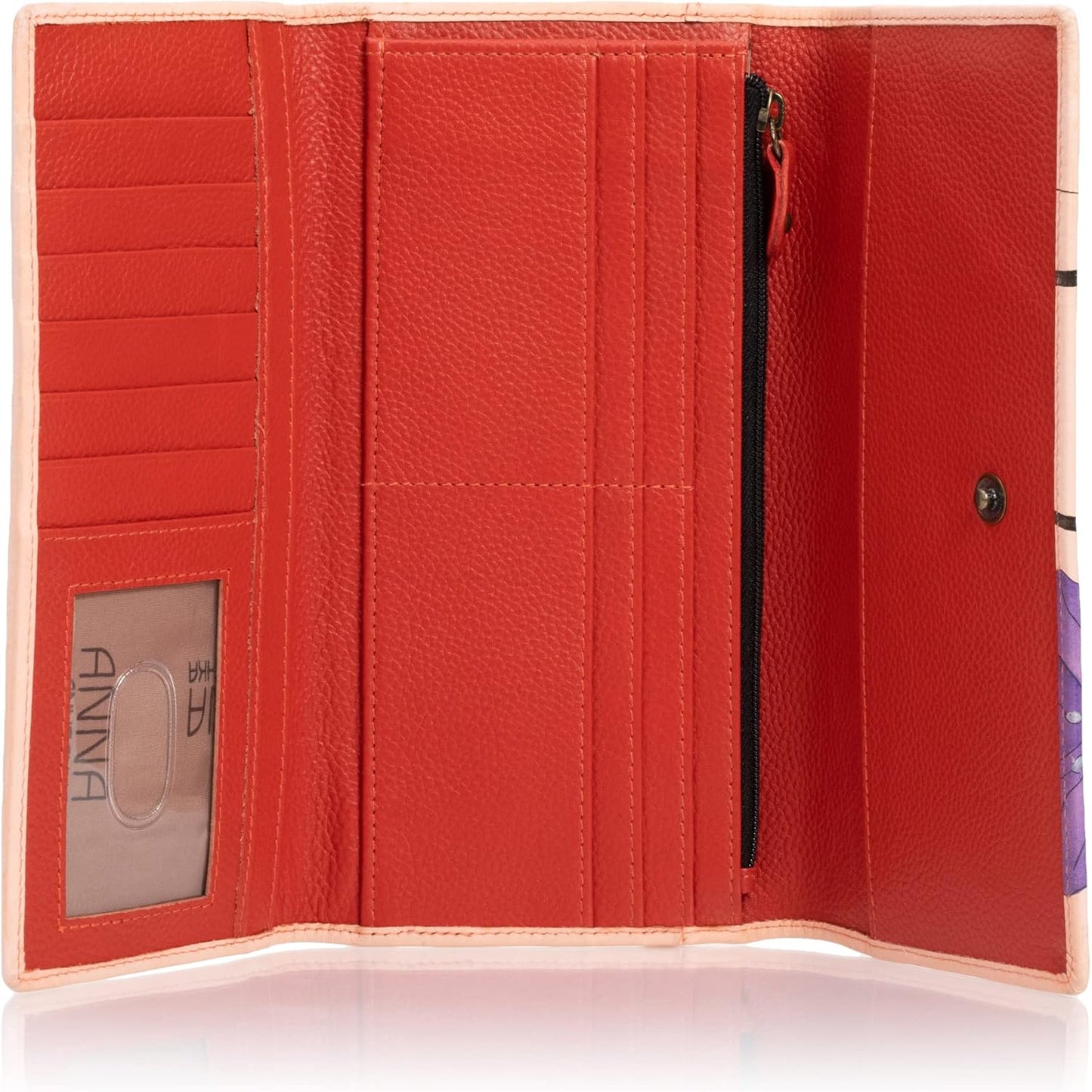 HOTAnna by Anuschka Women's Hand Painted Genuine Leather Multi Pocket Wallet