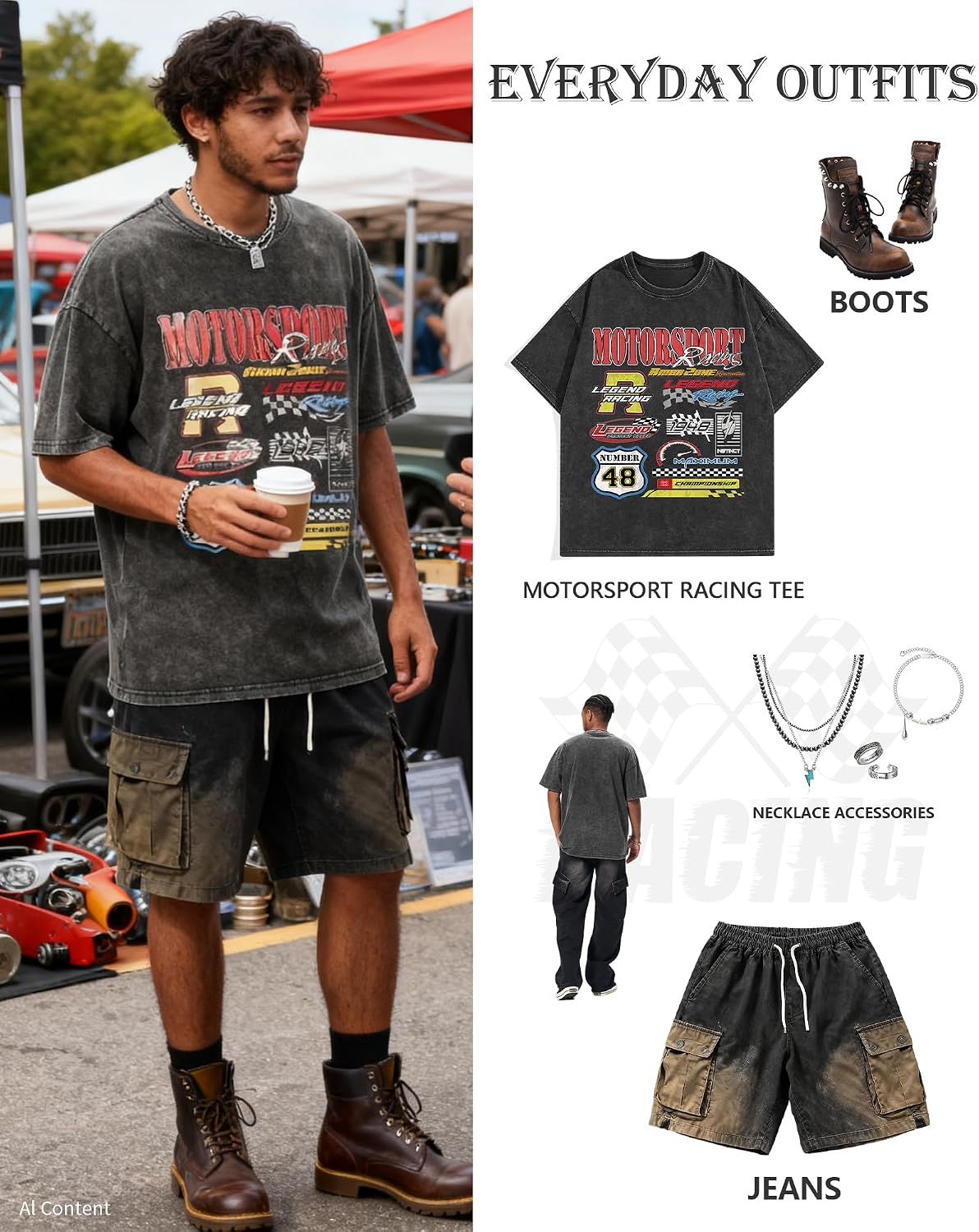 HOTBAPHITY Mens Graphic Tees Acid Washed Y2K Vintage Streetwear T-Shirt Summer | Short Sleeve Drop Shoulder Distressed Gym Workout Boyfriend Tops Summer