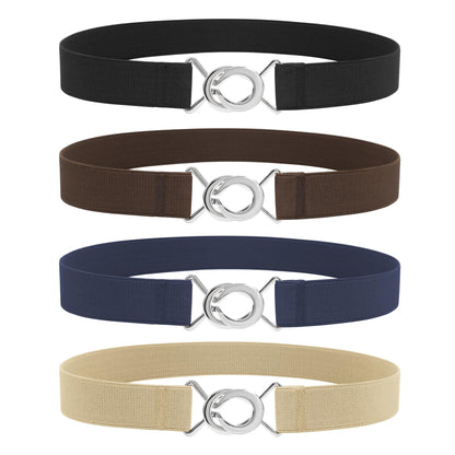 HOTWERFORU Women Skinny Elastic Waist Belt Stretchy Thin Belt for Dress Jeans