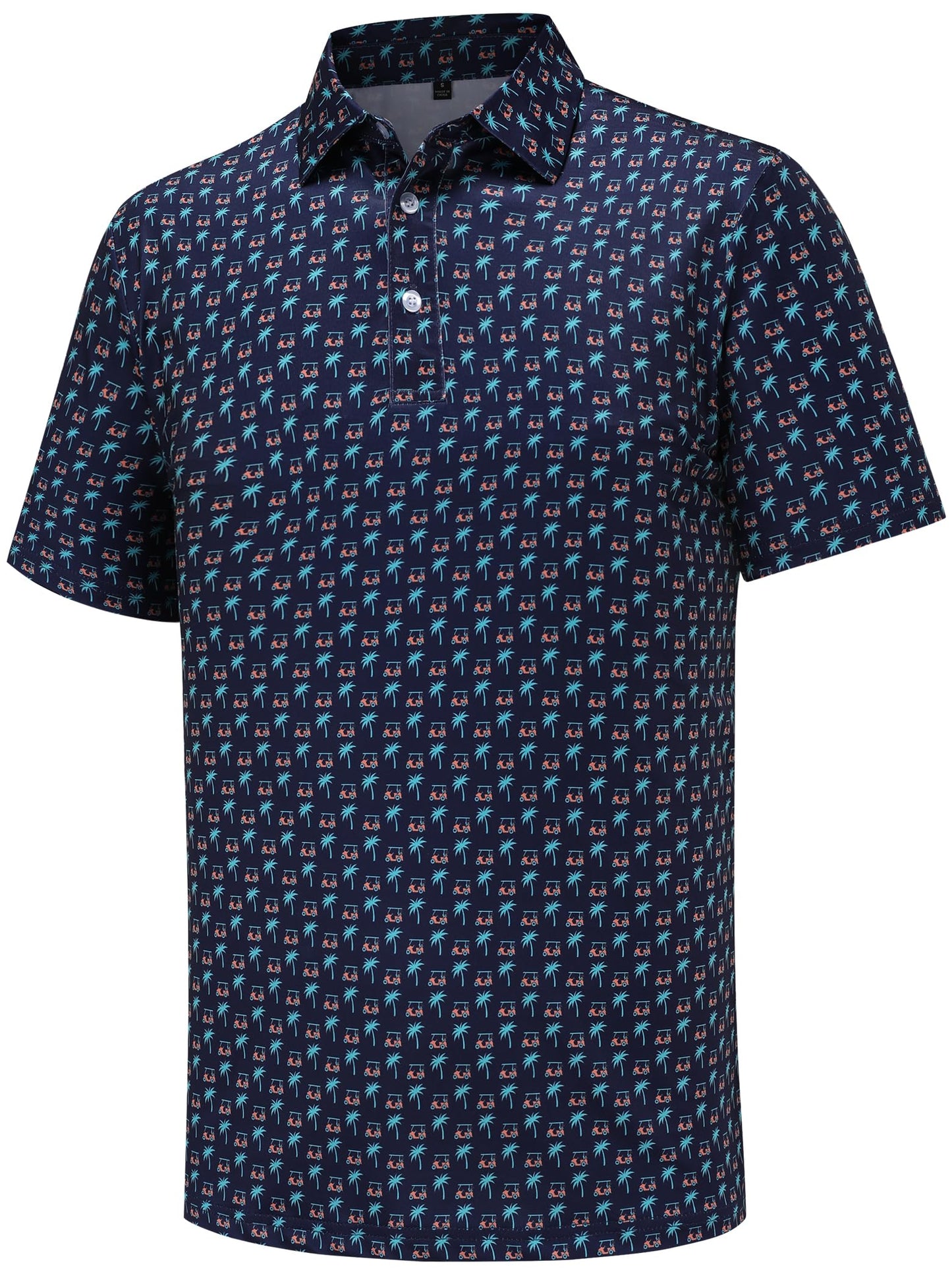 HOTtracamiy Men's Golf Polo Shirts Short Sleeve Performance Moisture Wicking Quick Dry Golf Polo Shirts for Men