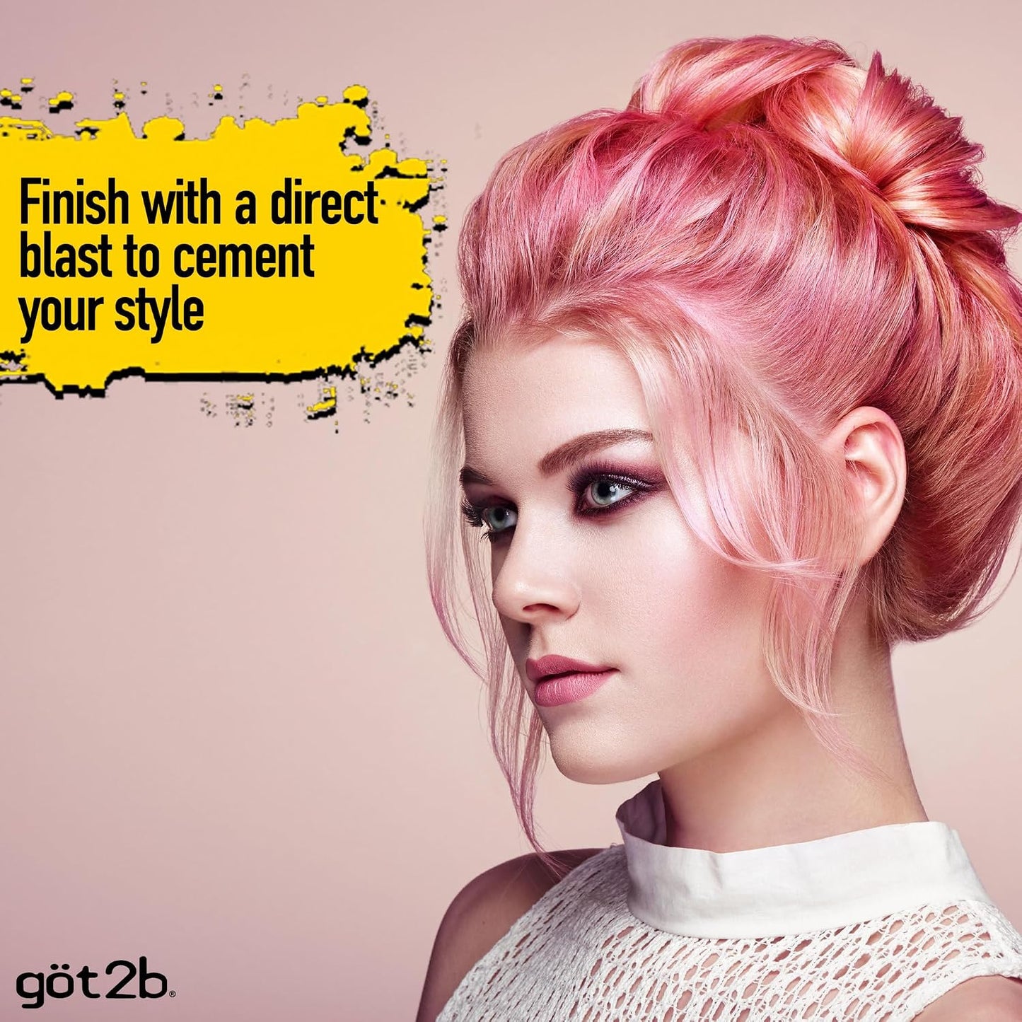 HOTgot2b Glued Blasting Freeze Hair Spray, 12 Fl Oz, Pack of 2, Extra Strong Holding Spray for Spikes & Styles, Long-Lasting All-Day Hold, Wind-Tested, Humidity-Resistant, Washes Out Easily